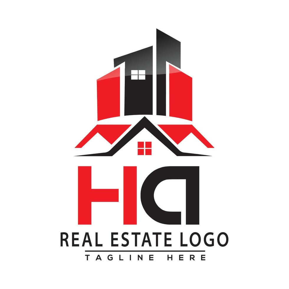 HA Real Estate Logo Red color Design House Logo Stock Vector. vector