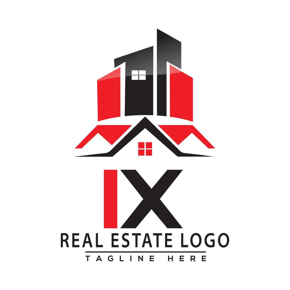 IX Real Estate Logo Red color Design House Logo Stock Vector. vector