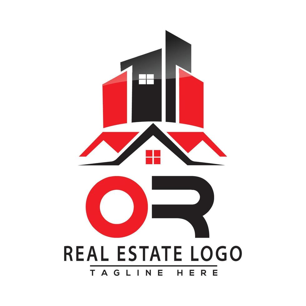 OR Real Estate Logo Red color Design House Logo Stock Vector. vector