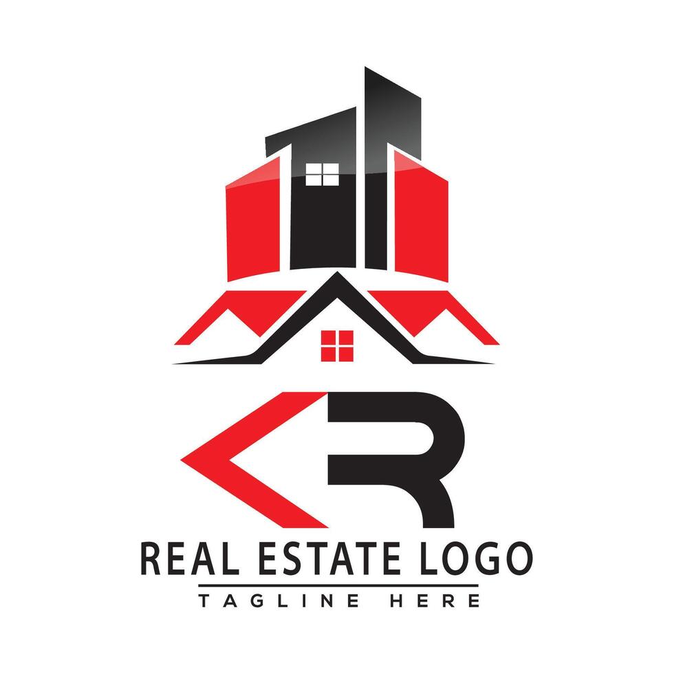 KR Real Estate Logo Red color Design House Logo Stock Vector. vector