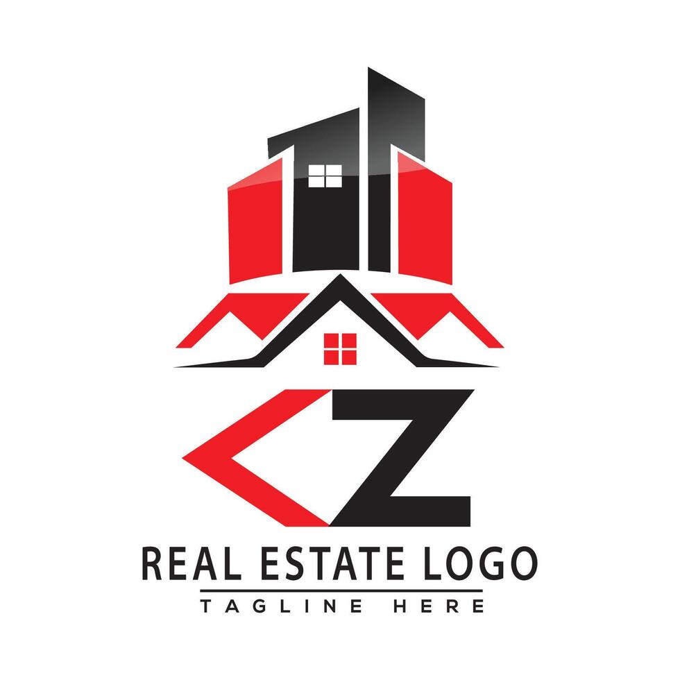 kz real inmuebles logo rojo color diseño casa logo valores vector. vector