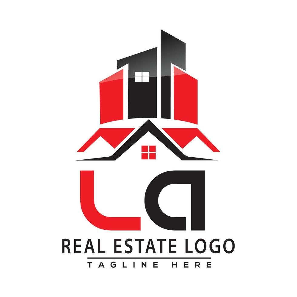 LA Real Estate Logo Red color Design House Logo Stock Vector. vector