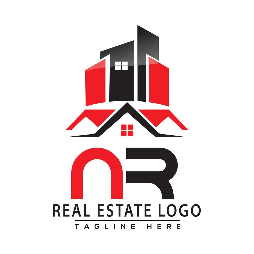 NR Real Estate Logo Red color Design House Logo Stock Vector. vector