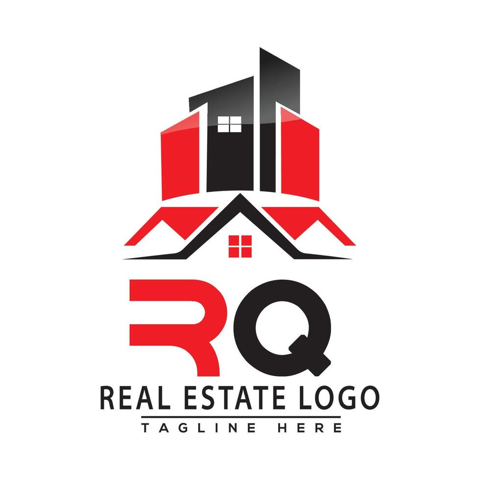 RQ Real Estate Logo Red color Design House Logo Stock Vector. vector