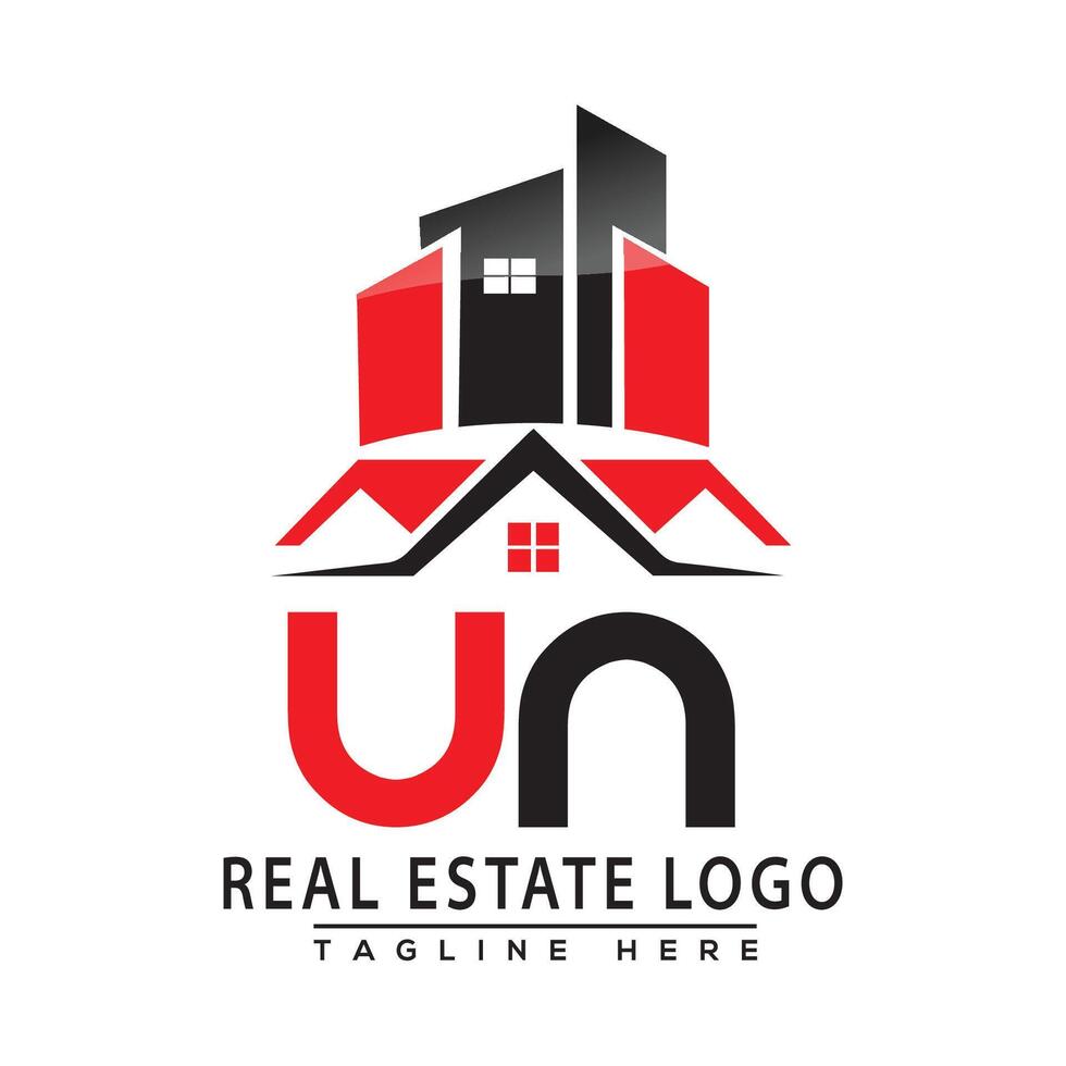 UN Real Estate Logo Red color Design House Logo Stock Vector. vector