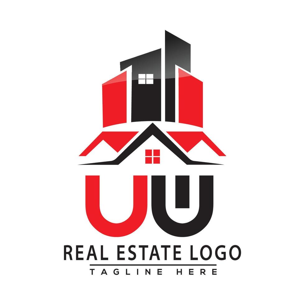 UW Real Estate Logo Red color Design House Logo Stock Vector. vector