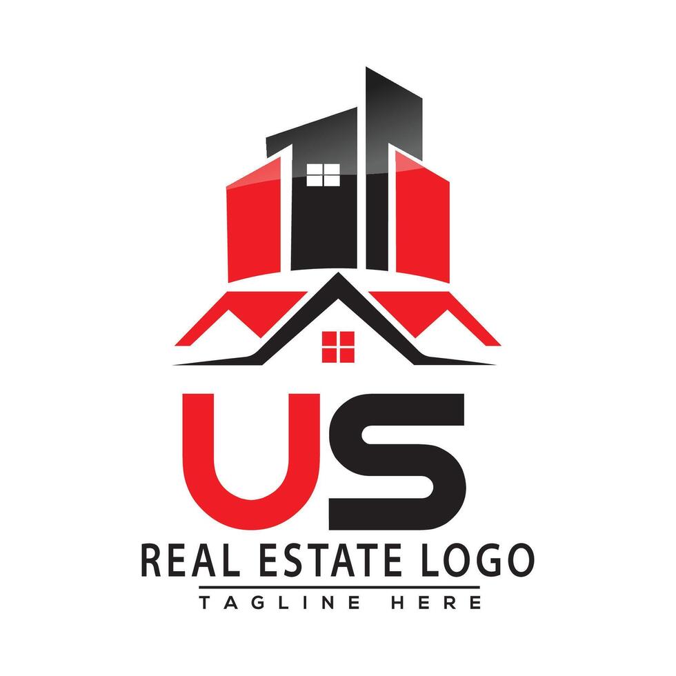 US Real Estate Logo Red color Design House Logo Stock Vector. vector