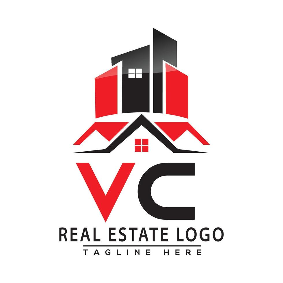 VC Real Estate Logo Red color Design House Logo Stock Vector. vector