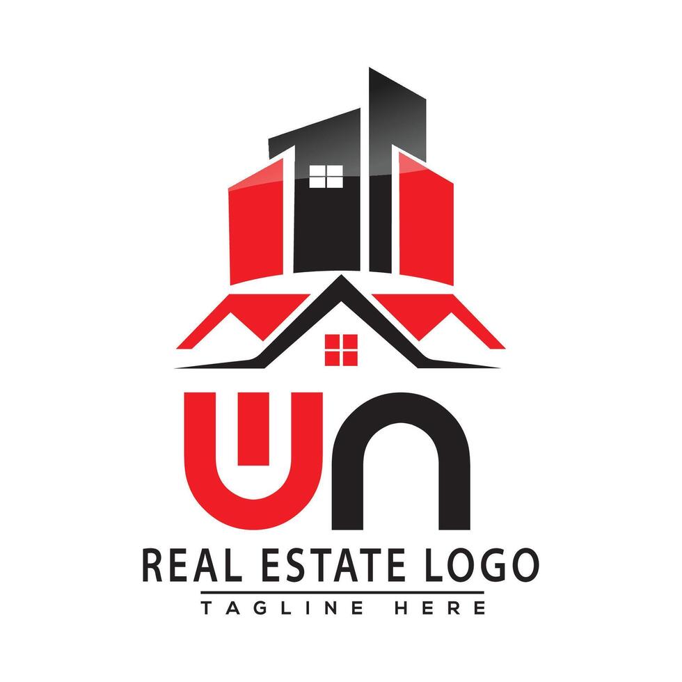 wn real inmuebles logo rojo color diseño casa logo valores vector. vector