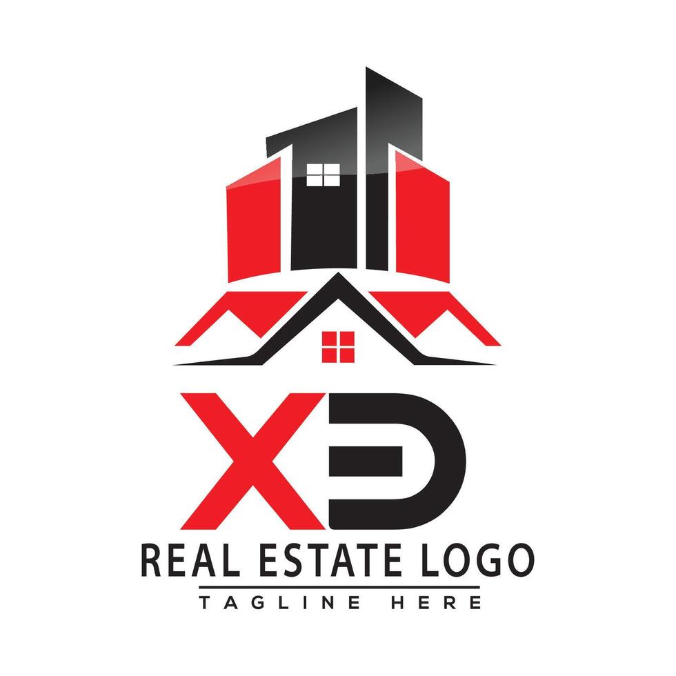 xb real inmuebles logo rojo color diseño casa logo valores vector. vector