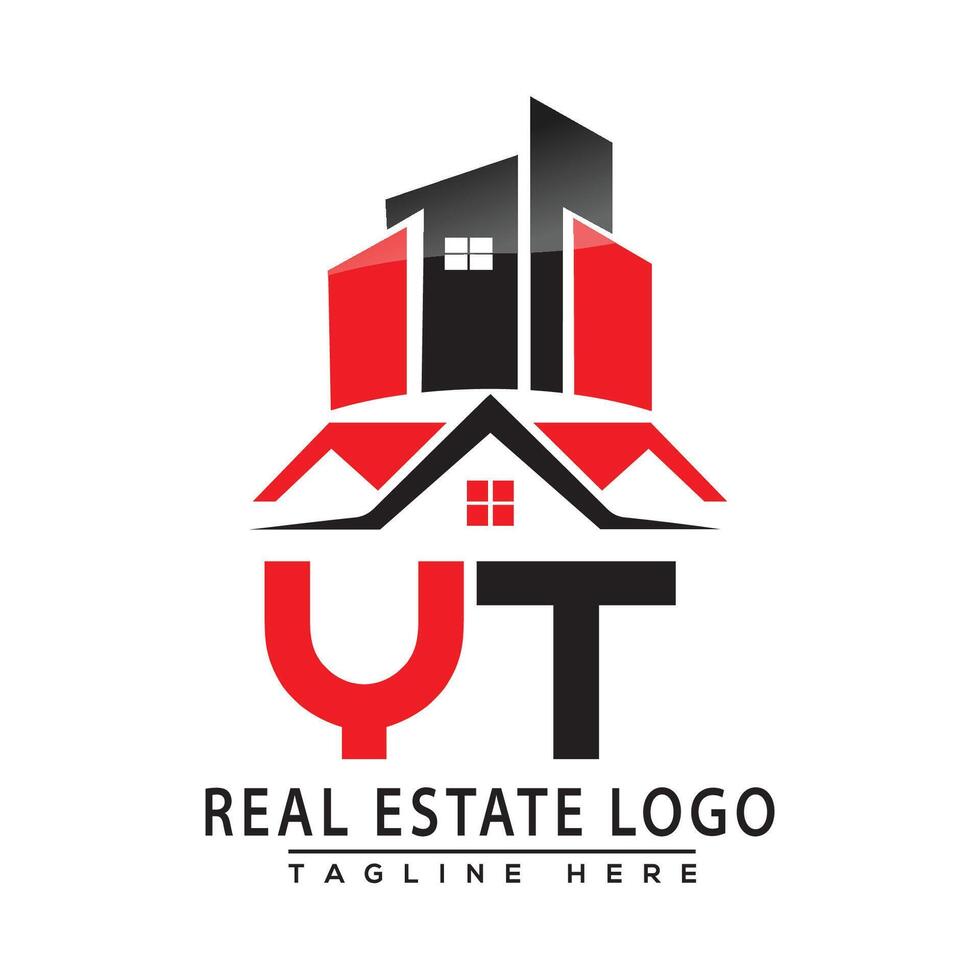 YT Real Estate Logo Red color Design House Logo Stock Vector. vector