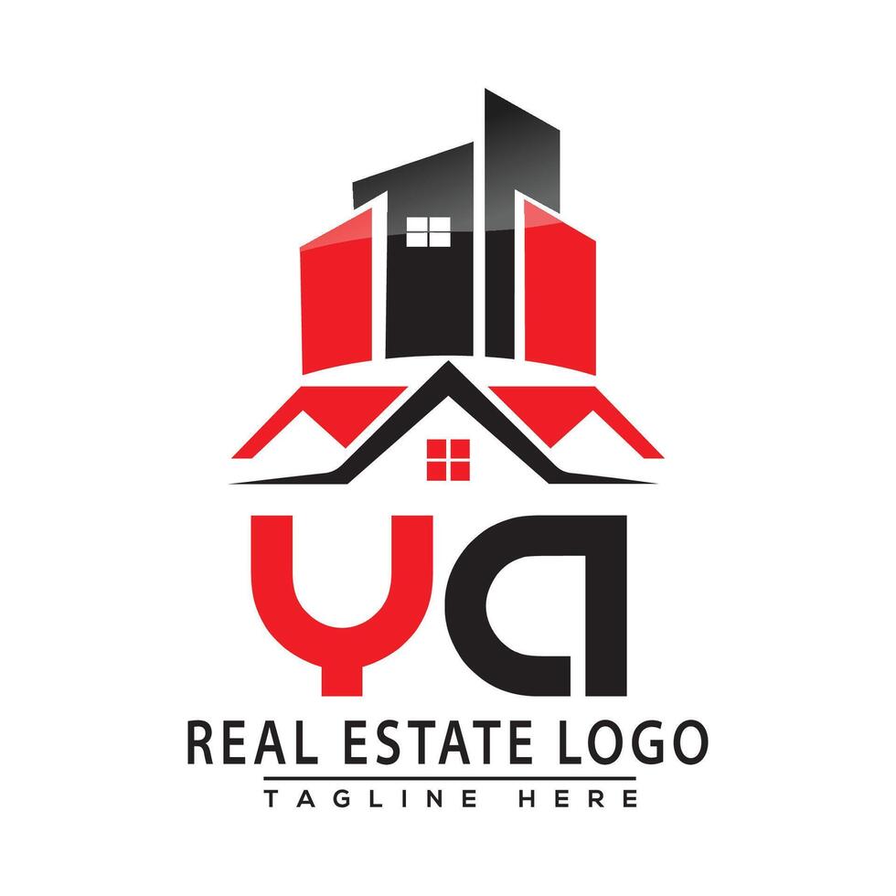 ya real inmuebles logo rojo color diseño casa logo valores vector. vector