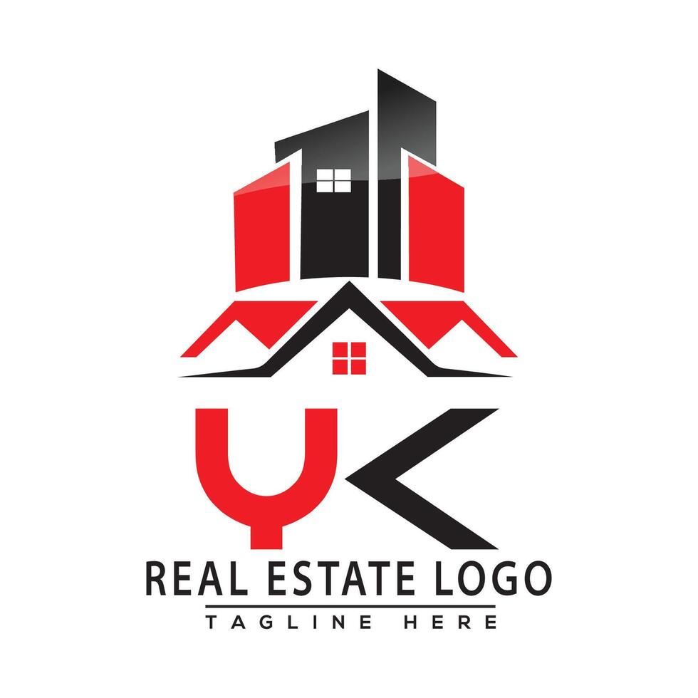 YK Real Estate Logo Red color Design House Logo Stock Vector. vector