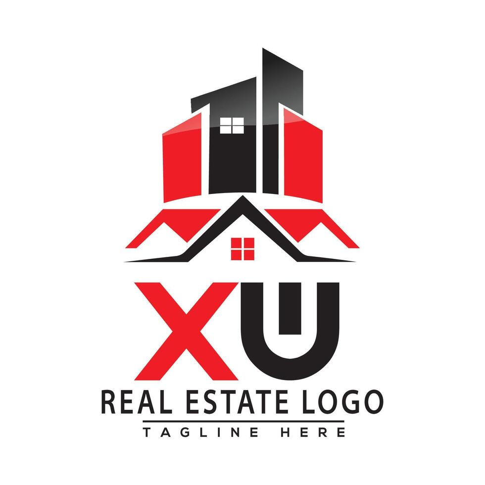 XW Real Estate Logo Red color Design House Logo Stock Vector. vector