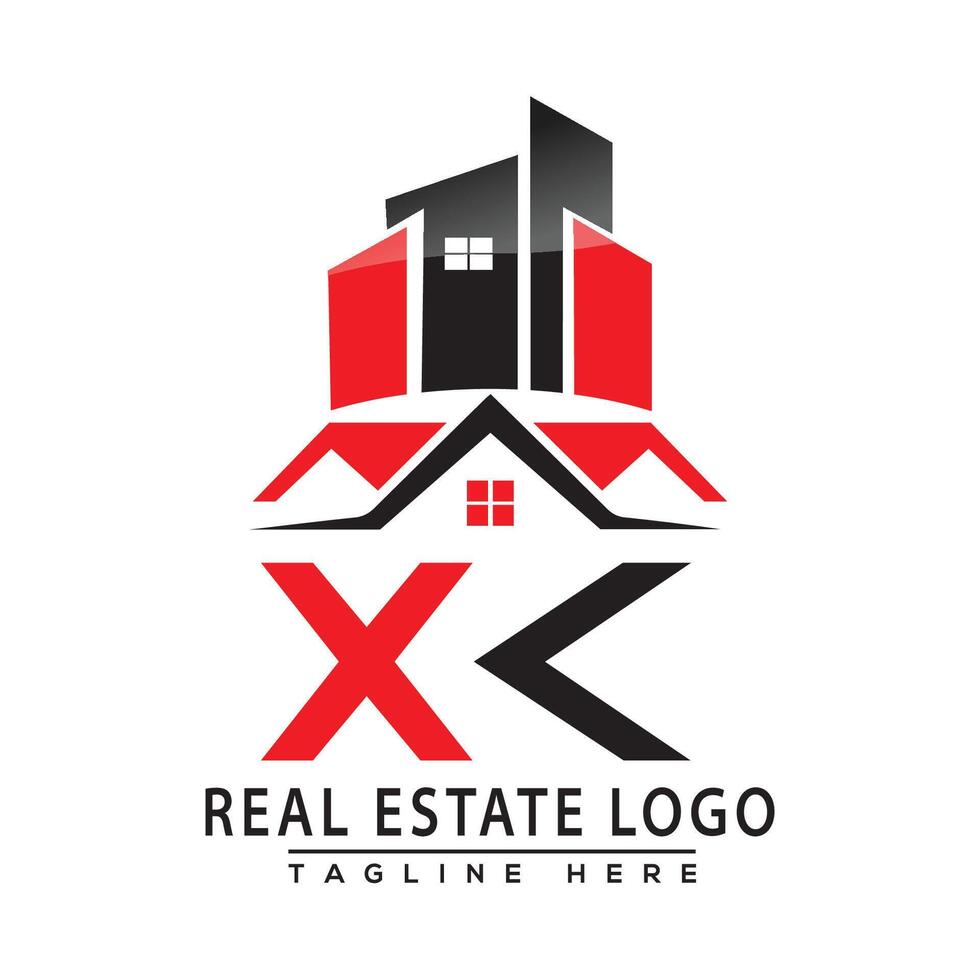 xk real inmuebles logo rojo color diseño casa logo valores vector. vector