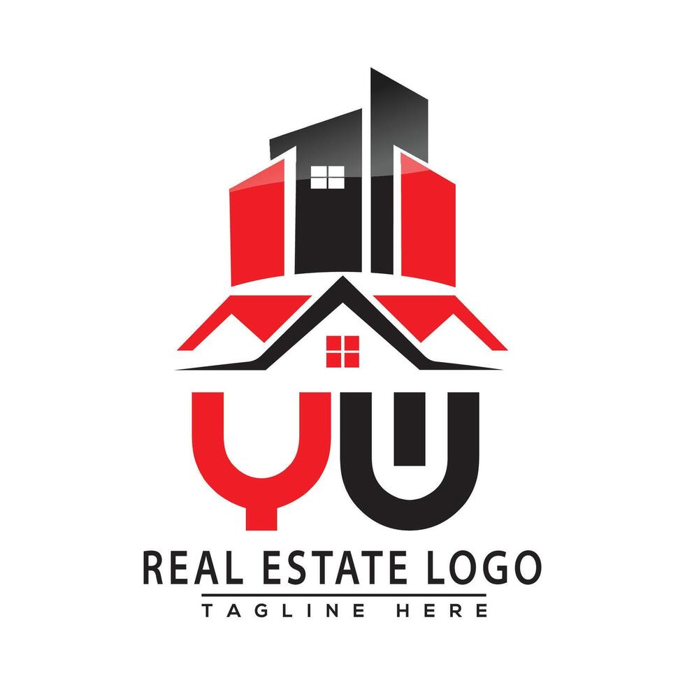 YW Real Estate Logo Red color Design House Logo Stock Vector. vector