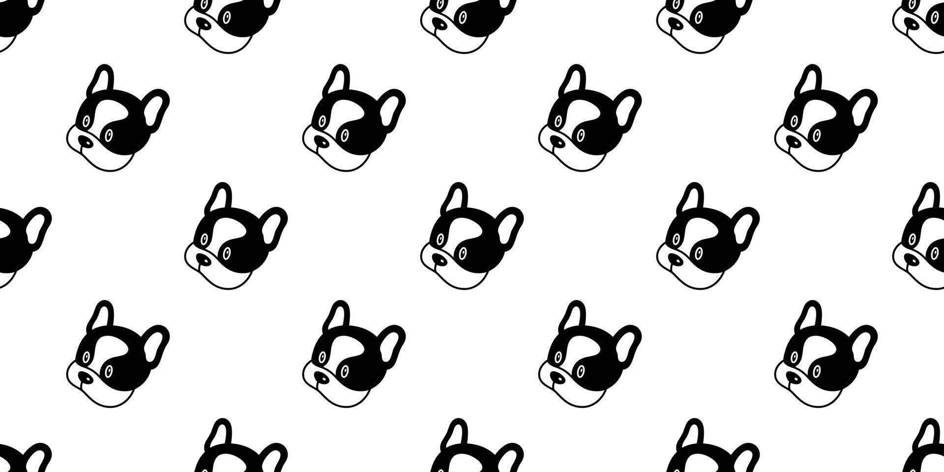 dog seamless pattern french bulldog vector pet puppy animal scarf isolated repeat wallpaper tile background cartoon doodle illustration design