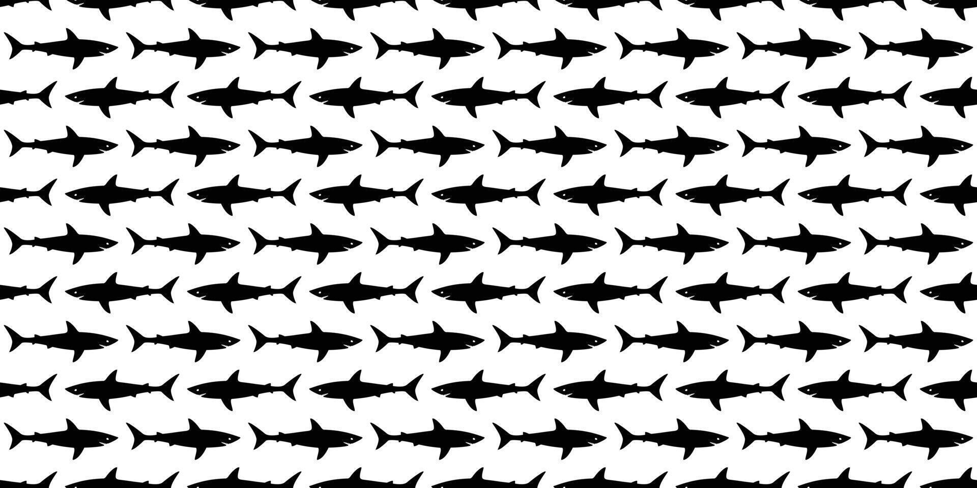 Shark Seamless pattern fish vector dolphin tuna salmon scarf isolated whale ocean sea tile background repeat wallpaper cartoon illustration doodle design