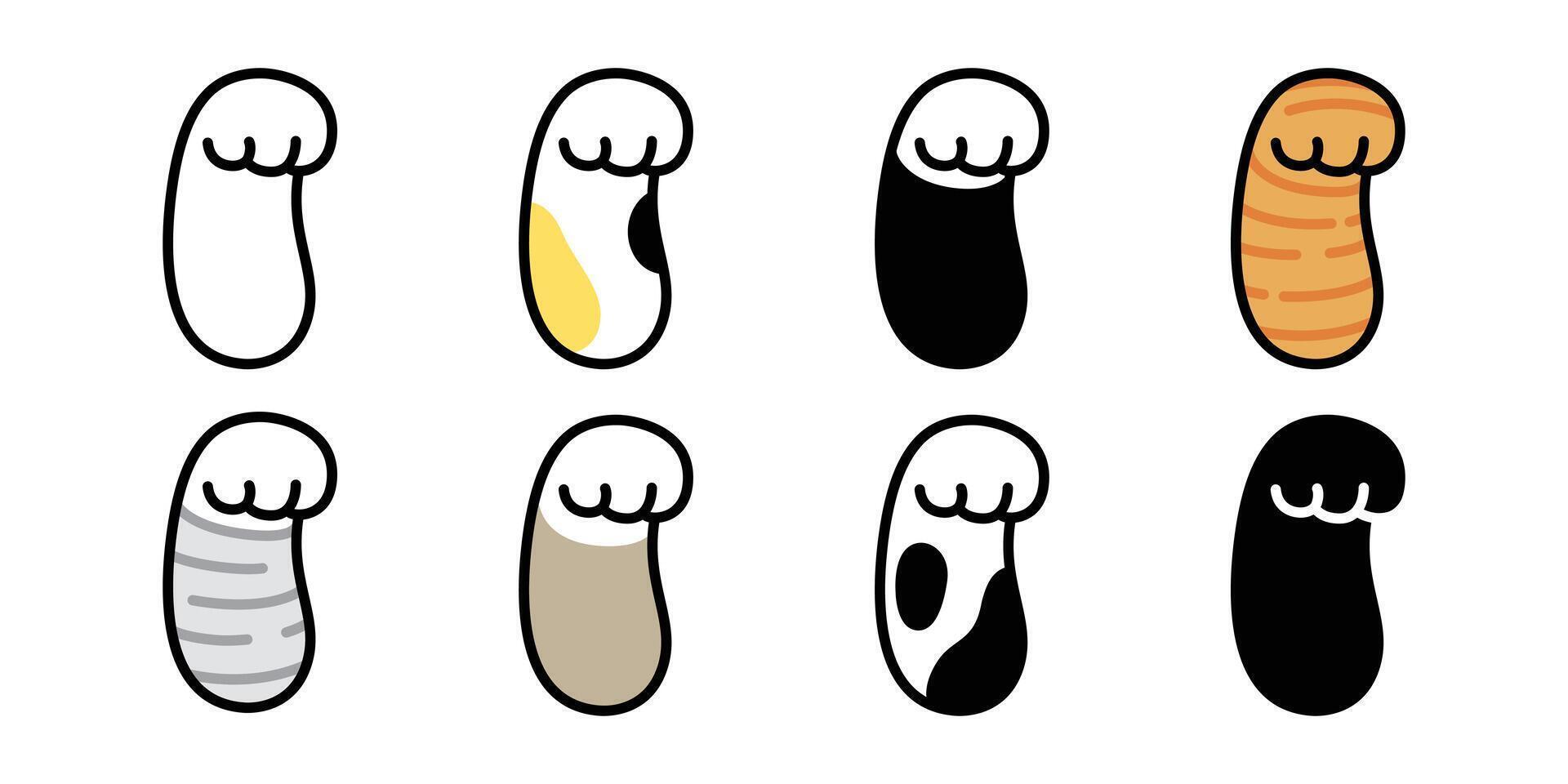 cat paw vector dog icon footprint kitten calico logo dog symbol cartoon character illustration doodle design