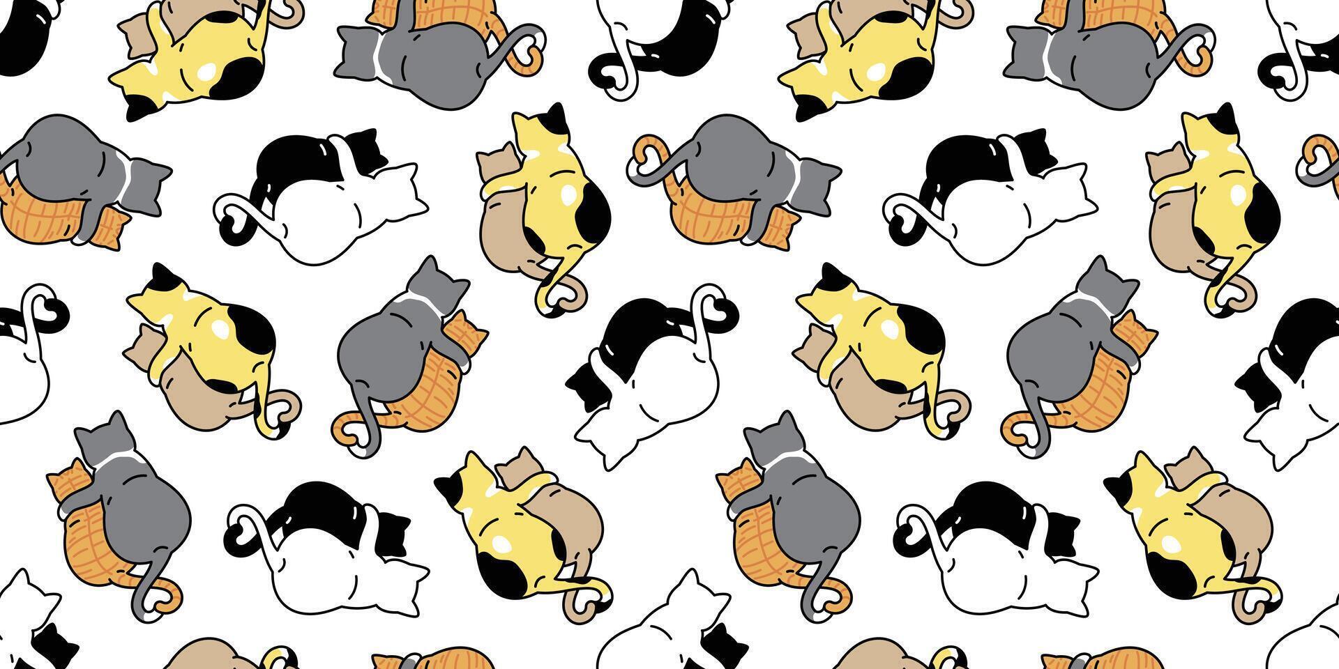 cat seamless pattern valentine heart kitten vector pet animal scarf isolated repeat background tile wallpaper cartoon doodle illustration design