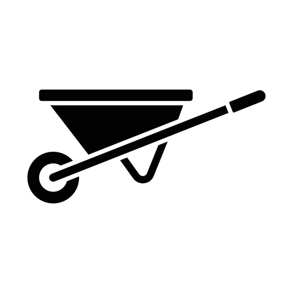wheelbarrow icon vector design template in white background