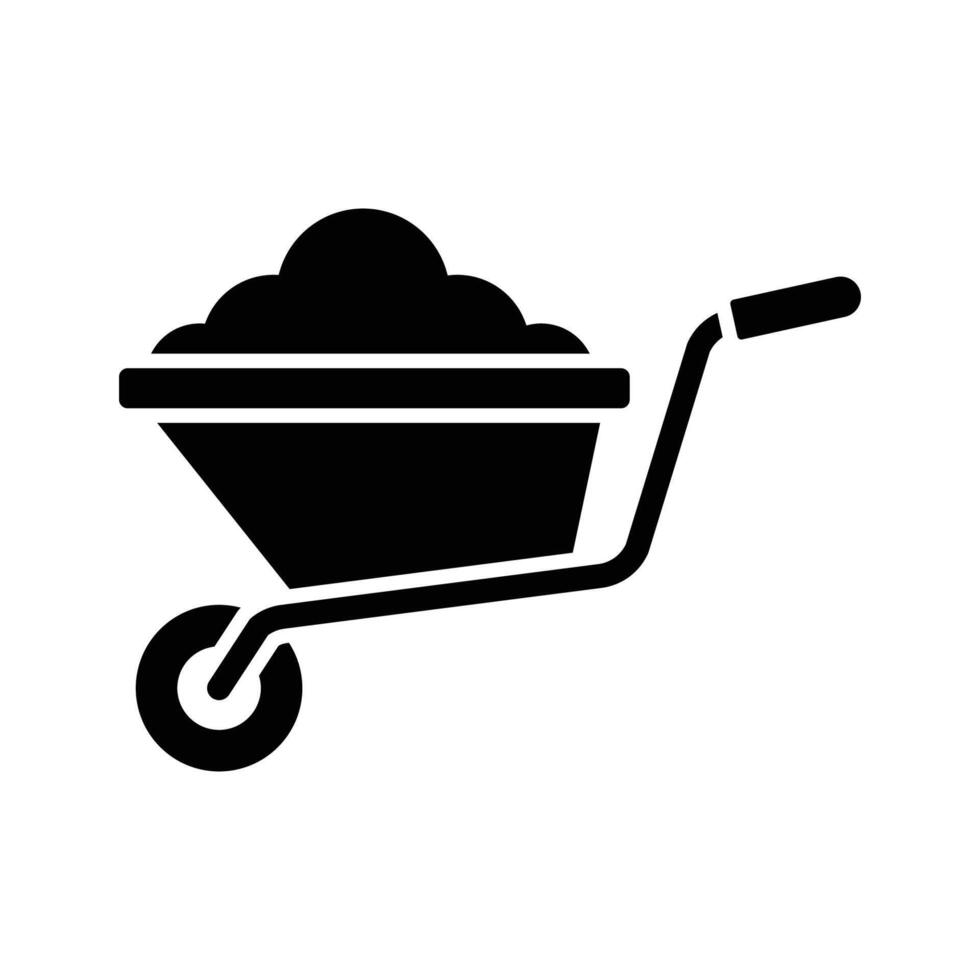 wheelbarrow icon vector design template in white background