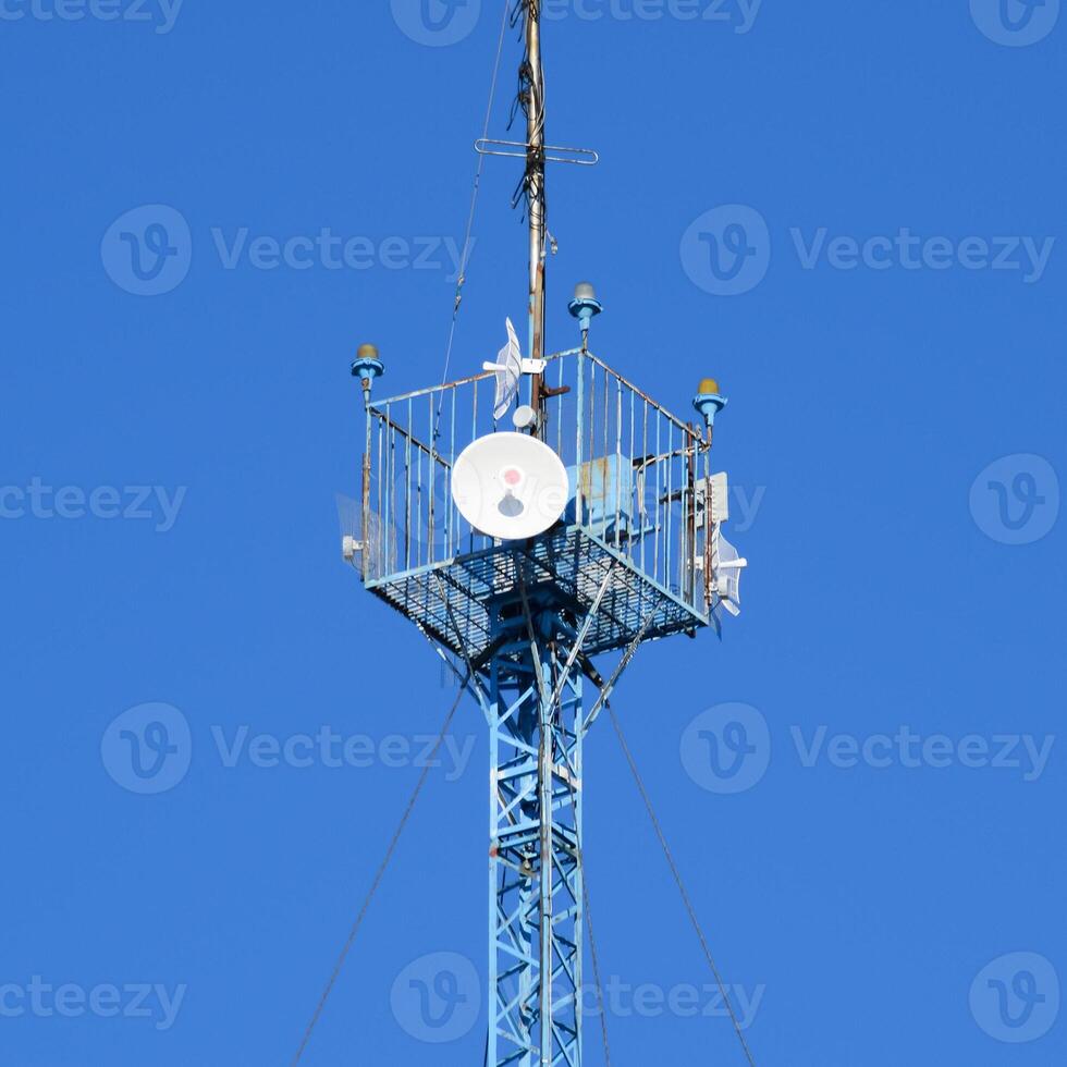 Mast tower relay Internet signals and telephone signals photo