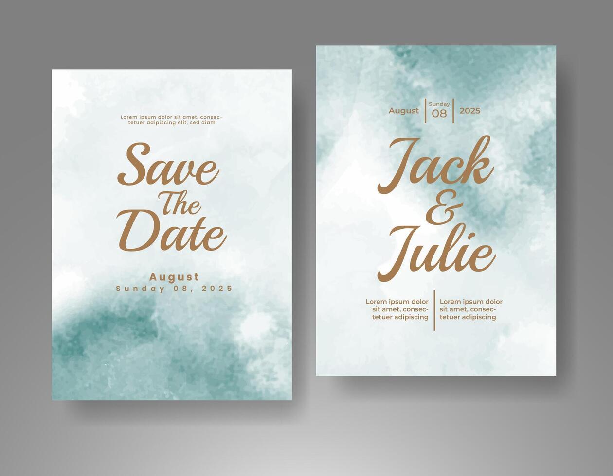 Wedding invitation with abstract watercolor background vector