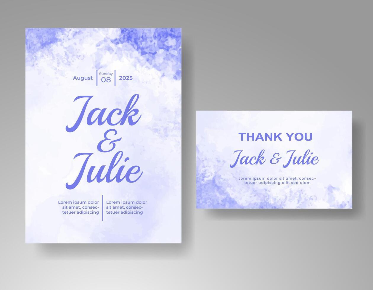 Wedding invitation with abstract watercolor background vector