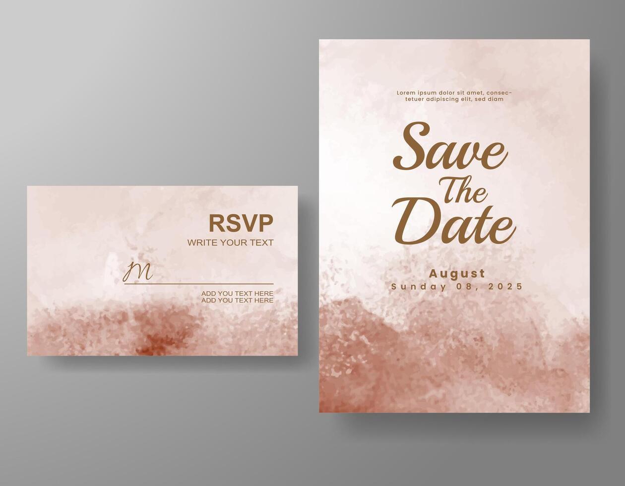 Wedding invitation with abstract watercolor background vector