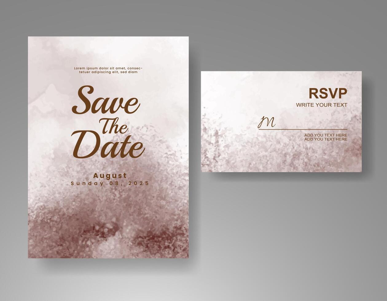 Wedding invitation with abstract watercolor background vector