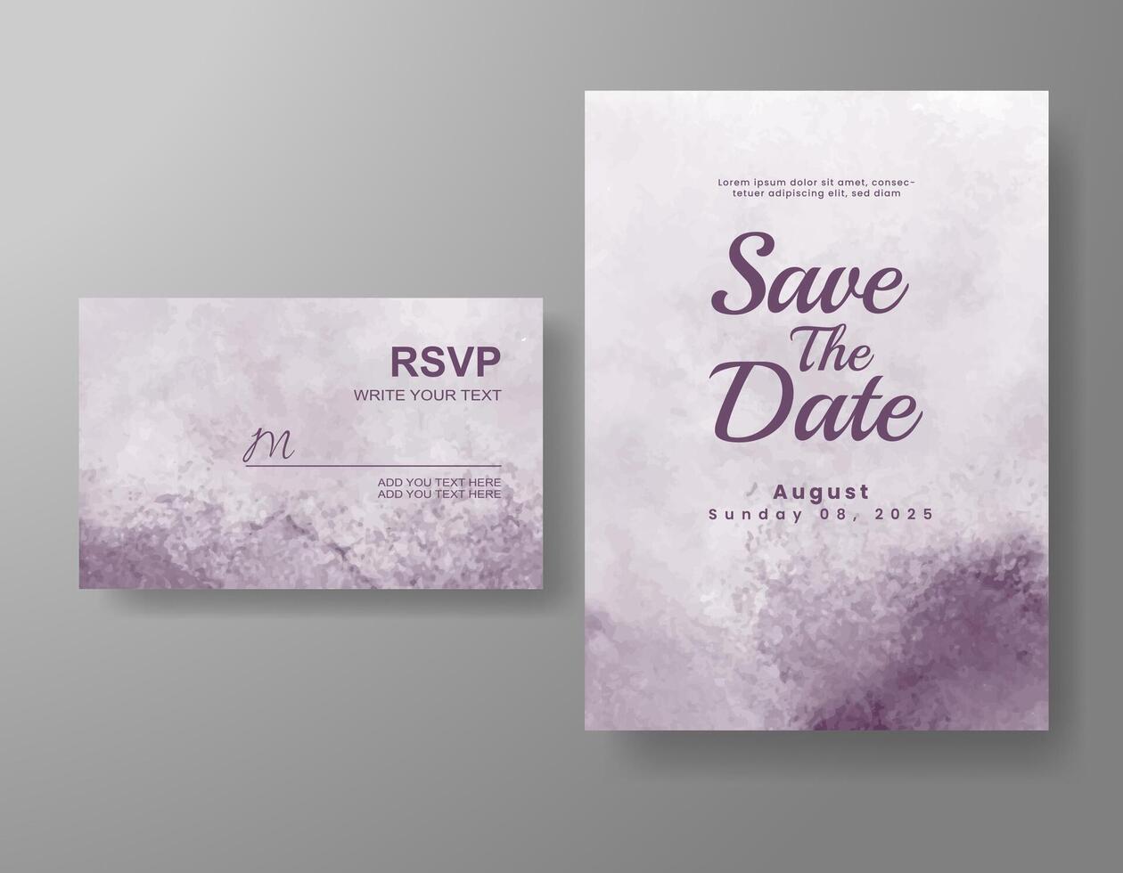 invitación de boda con fondo abstracto de acuarela vector