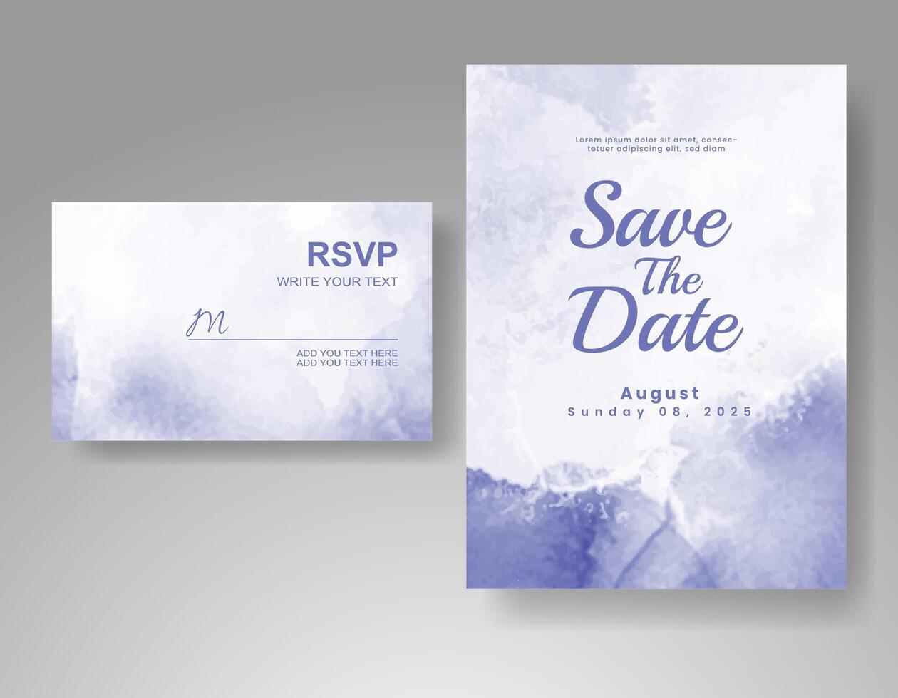 Wedding invitation with abstract watercolor background vector