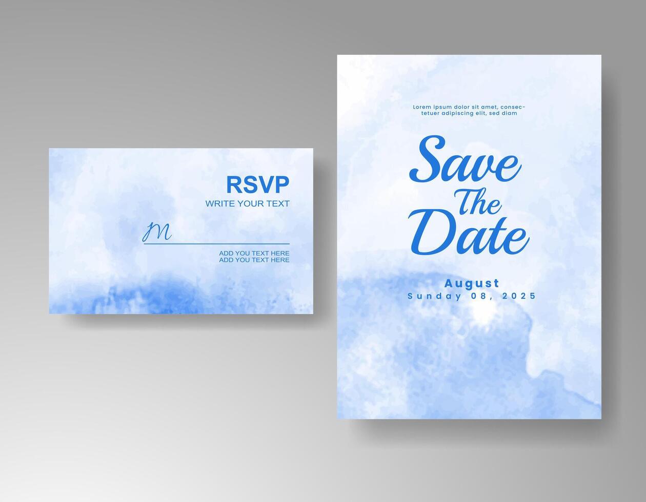 Wedding invitation with abstract watercolor background vector