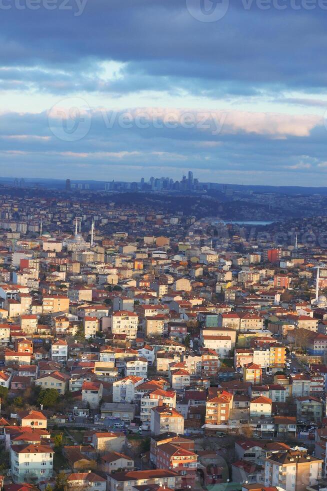 Arial View of Istanbul residential buildings photo