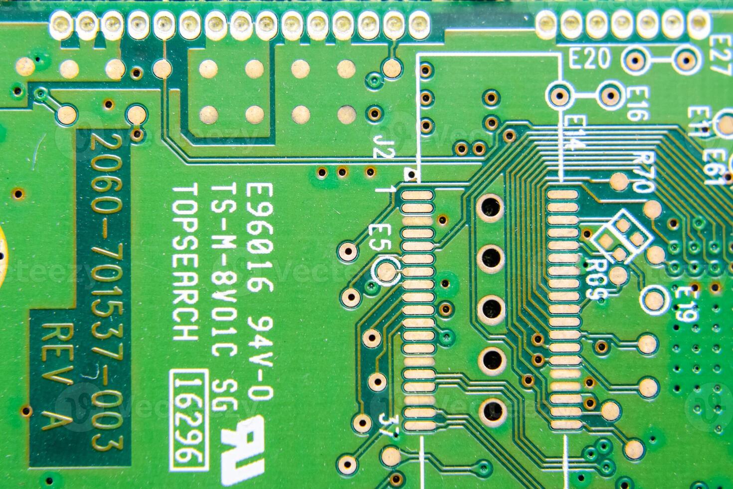 Electronic board with electrical components. Electronics of computer equipment photo
