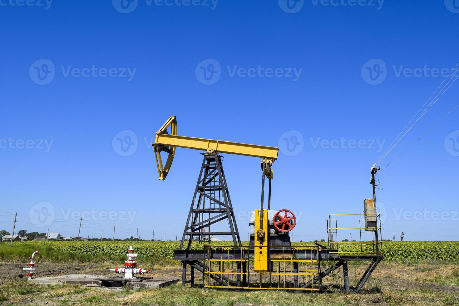 Pumping unit as the oil pump installed on a well photo