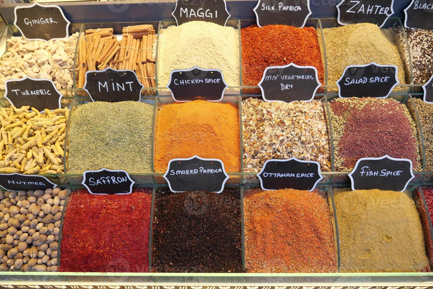 Colorful herbal tea from spice bazaar, traditional tea in Istanbul, photo