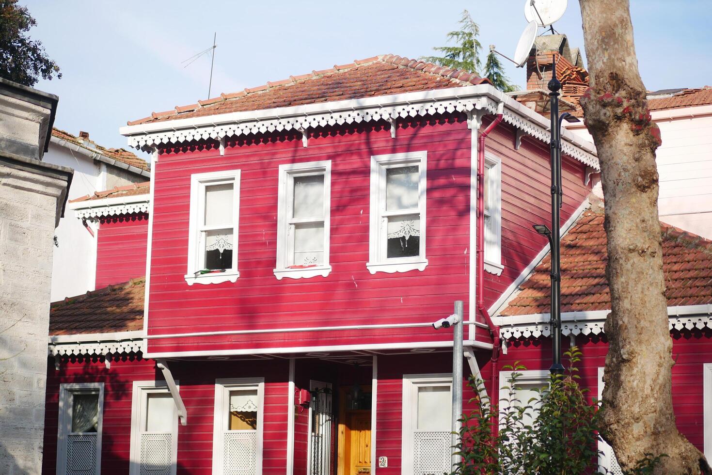 turkey istanbul 22 july 2023 Colorful houses in Eyupsultan a district in Istanbul, Turkey. photo
