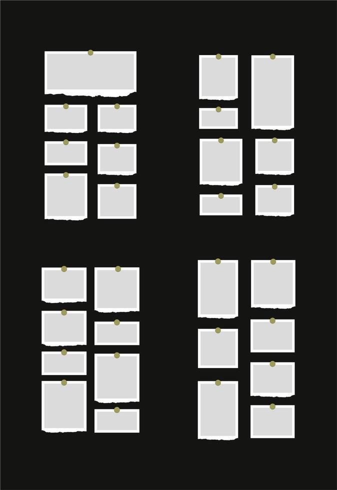 Pictures or photos frame collage abstract photo frames and digital photo wall template vector