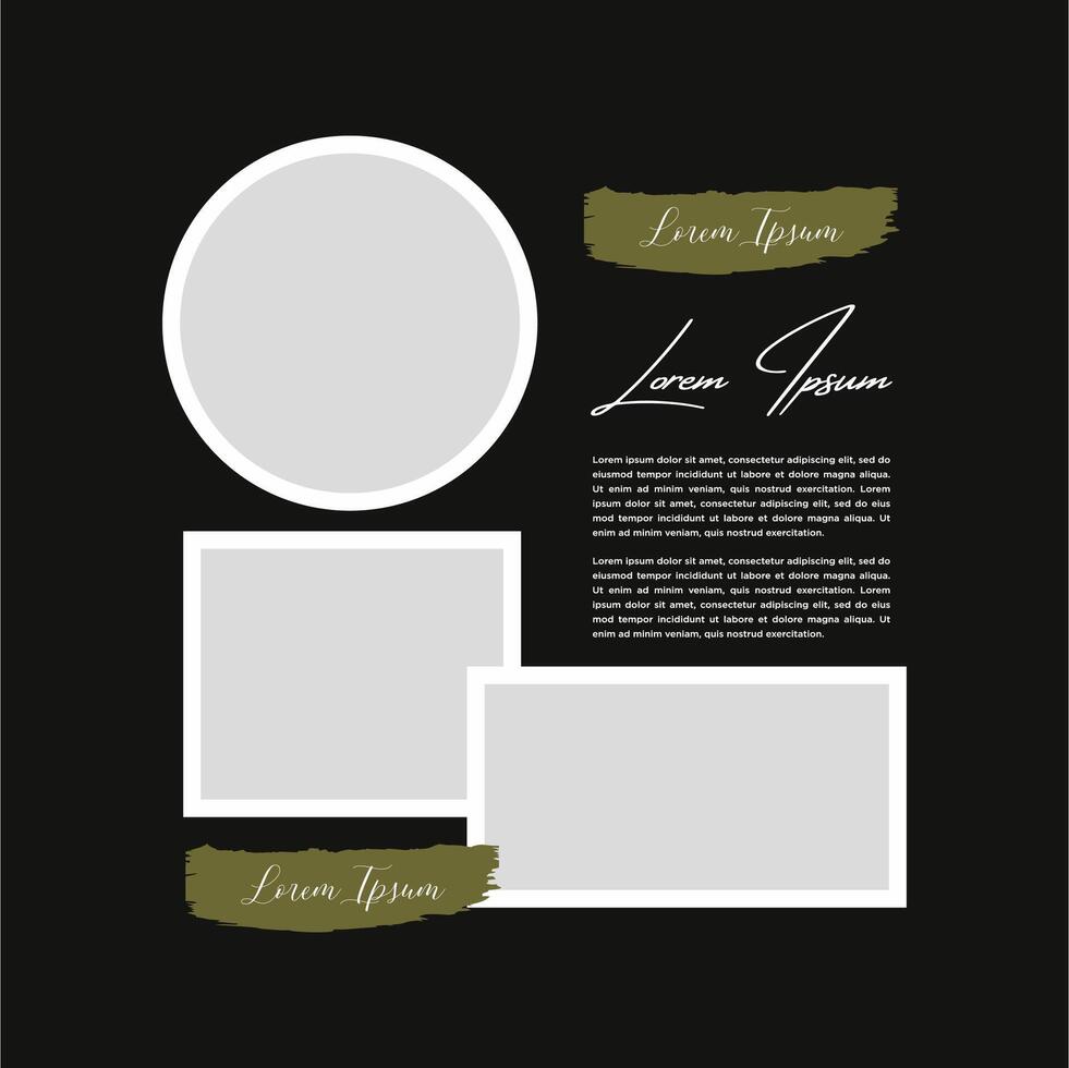 Pictures or photos frame collage abstract photo frames and digital photo wall template vector