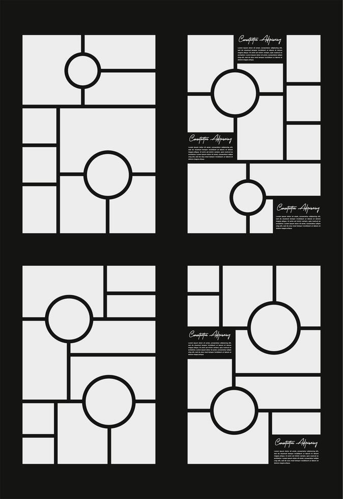 Pictures or photos frame collage and digital photo wall template vector