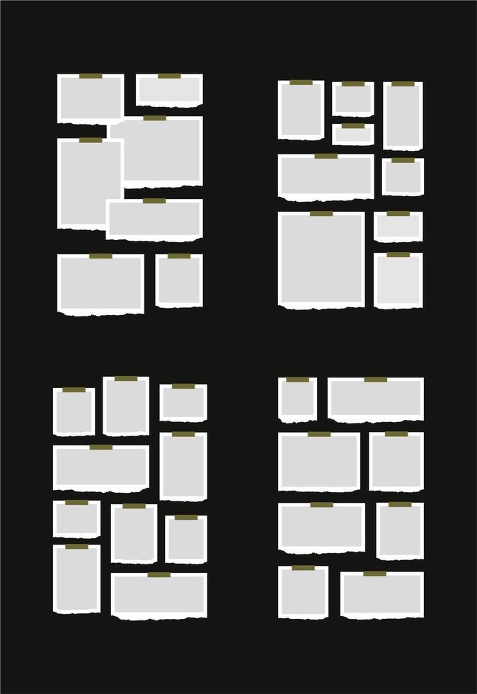 Pictures or photos frame collage abstract photo frames and digital photo wall template vector
