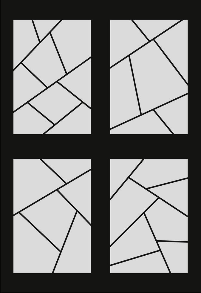 Set Pictures or photos frame collage. comics page grid layout abstract photo frames and digital photo wall template vector