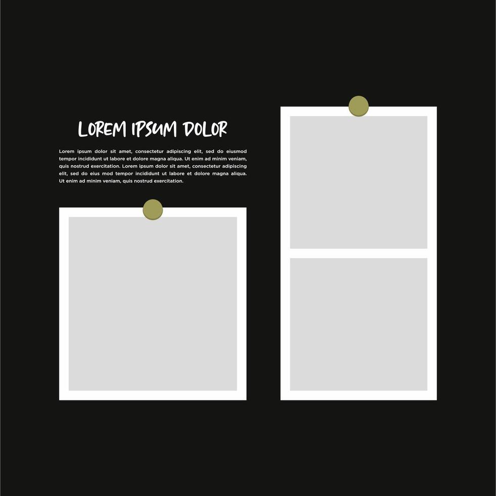 Pictures or photos frame collage abstract photo frames and digital photo wall template vector