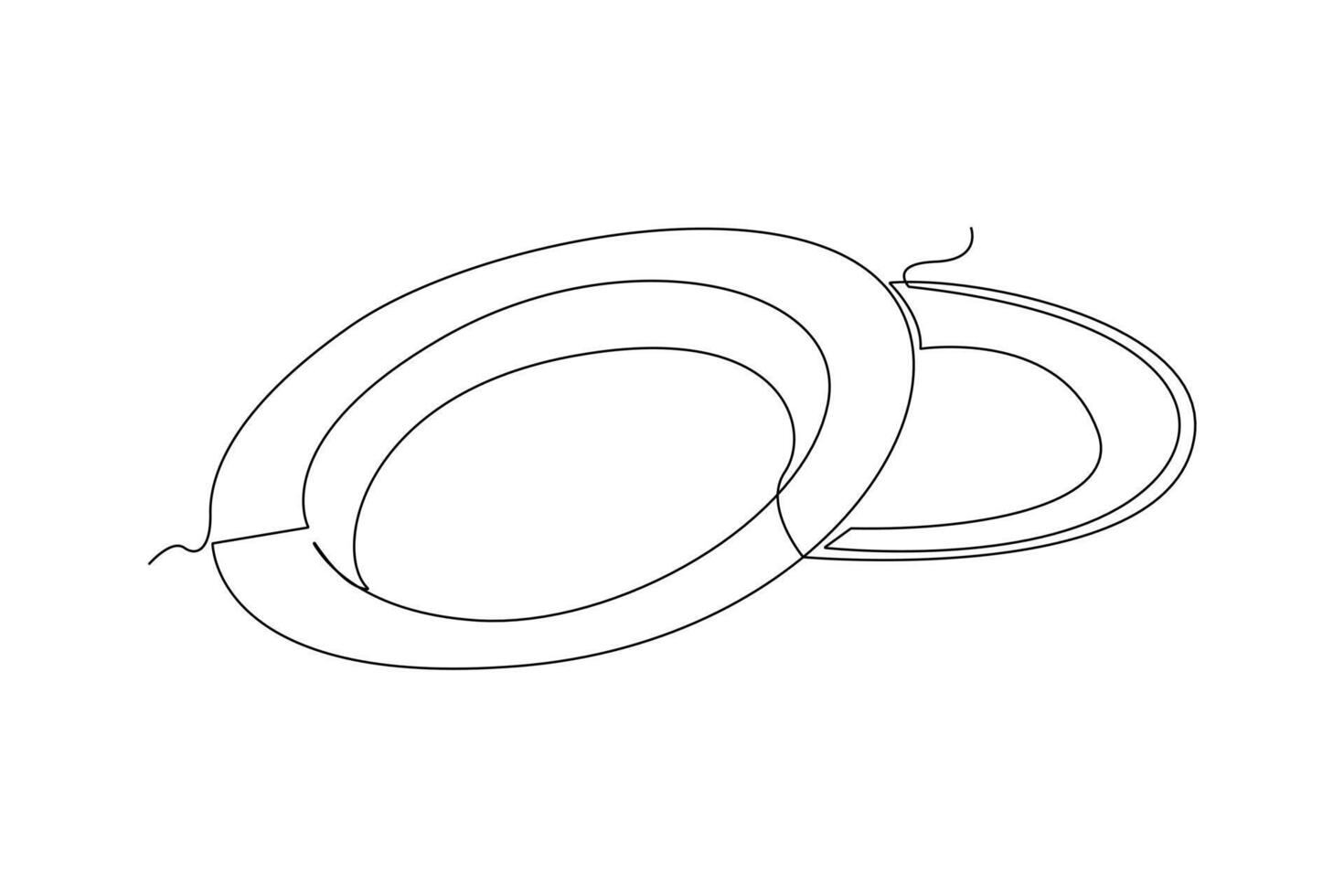 One continuous line drawing of Mug and Plate concept. Doodle vector illustration in simple linear style.