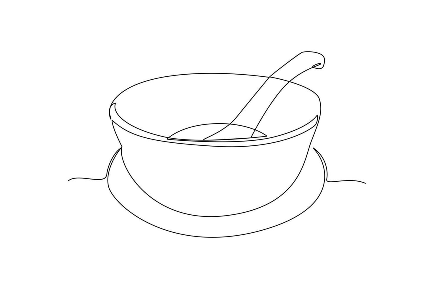 One continuous line drawing of Mug and Plate concept. Doodle vector illustration in simple linear style.