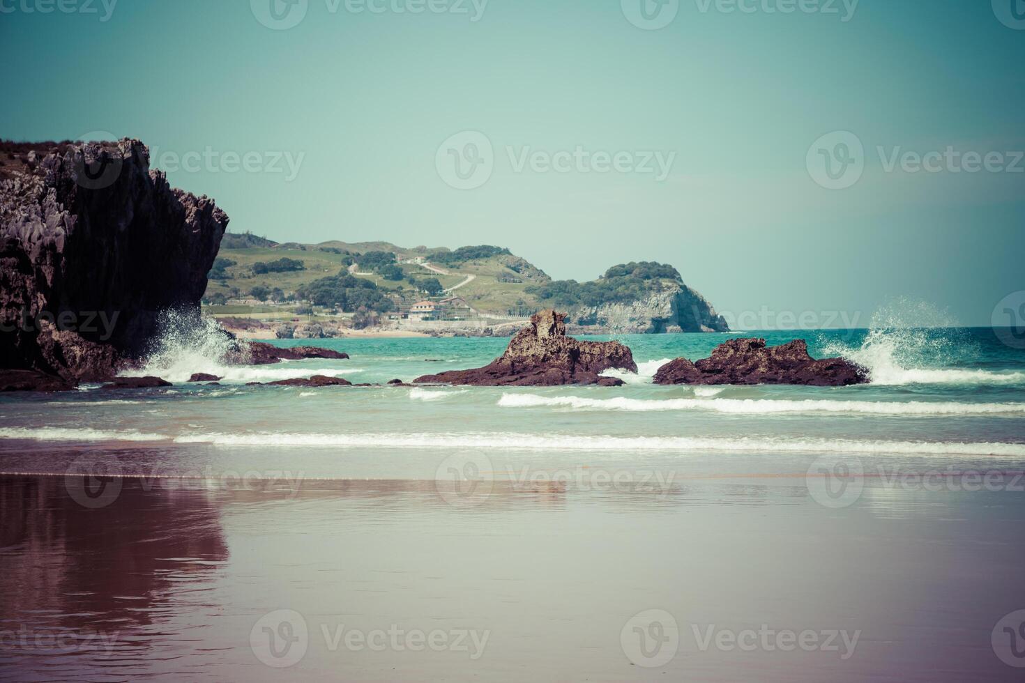 Beach of Helgueras, Noja, Cantabria, Spain photo