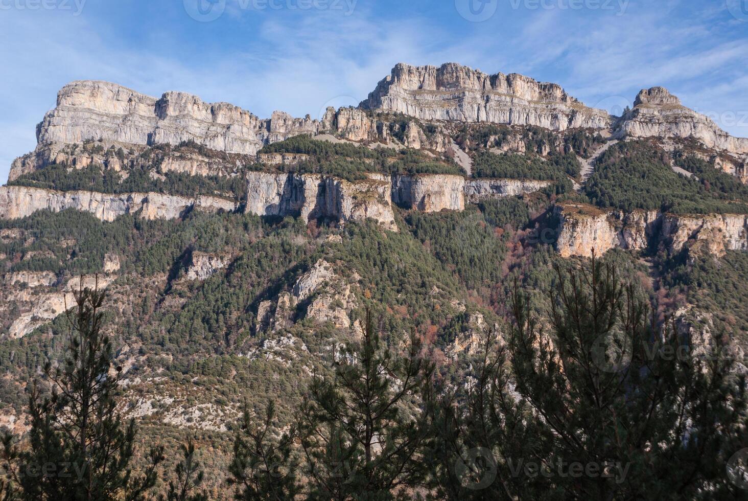 pinnacles in Anisclo Valley, Ordesa National Park, Pyrenees, Huesca, Aragon, Spain photo