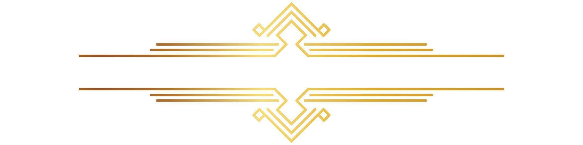 Divided art deco elements and gold header collection. art deco page divider Vintage gold border and divider, retro header graphic element. vector
